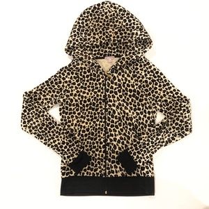 Juicy Couture Leopard Print Zip-Up Hoodie